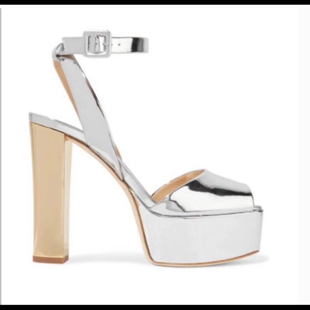 giuseppe zanotti silver platform heels